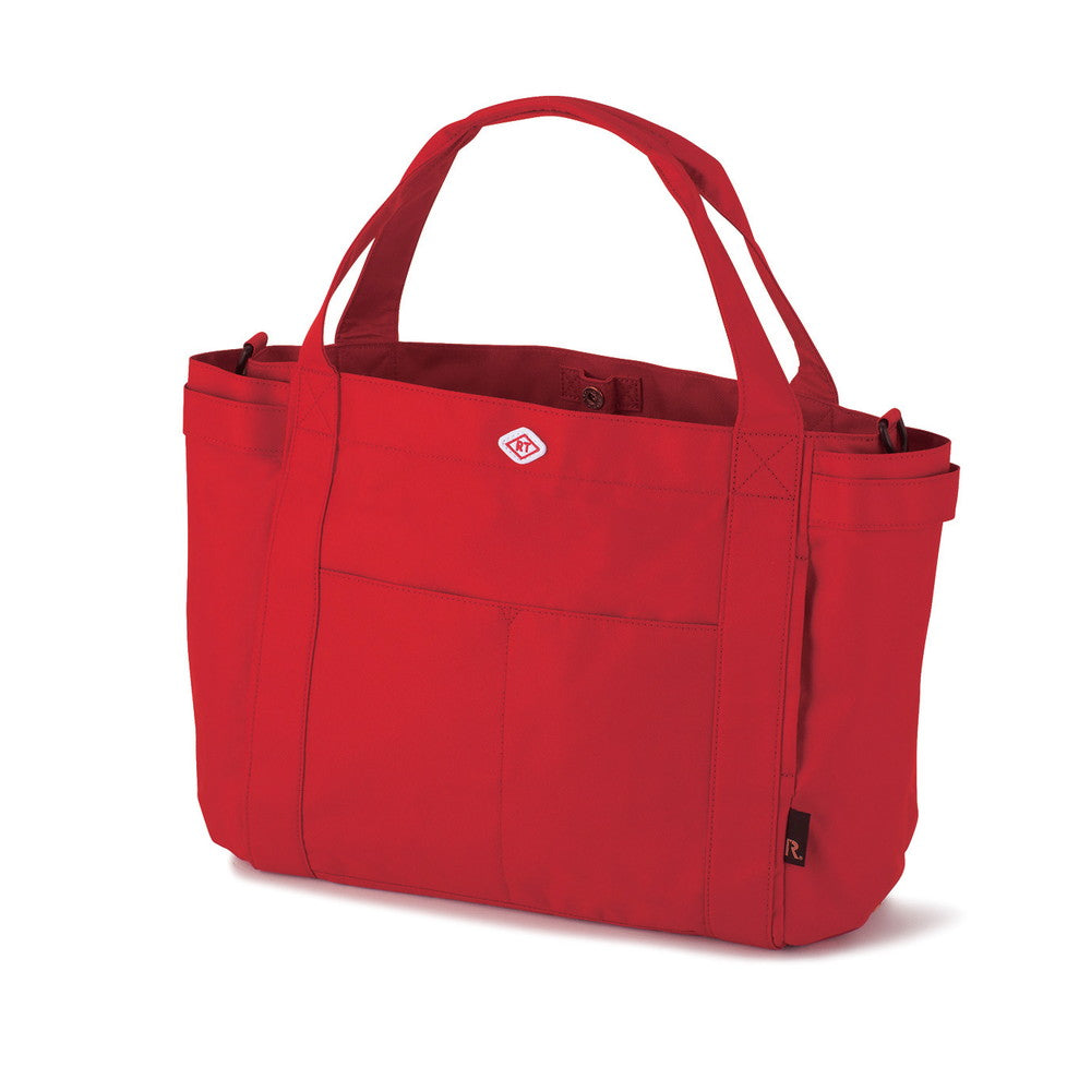 表地にははっ水加工。A4書類、13インチPCは横に、ポーチ、単行本、スリム型ランチBOXなどらくらく入ります。