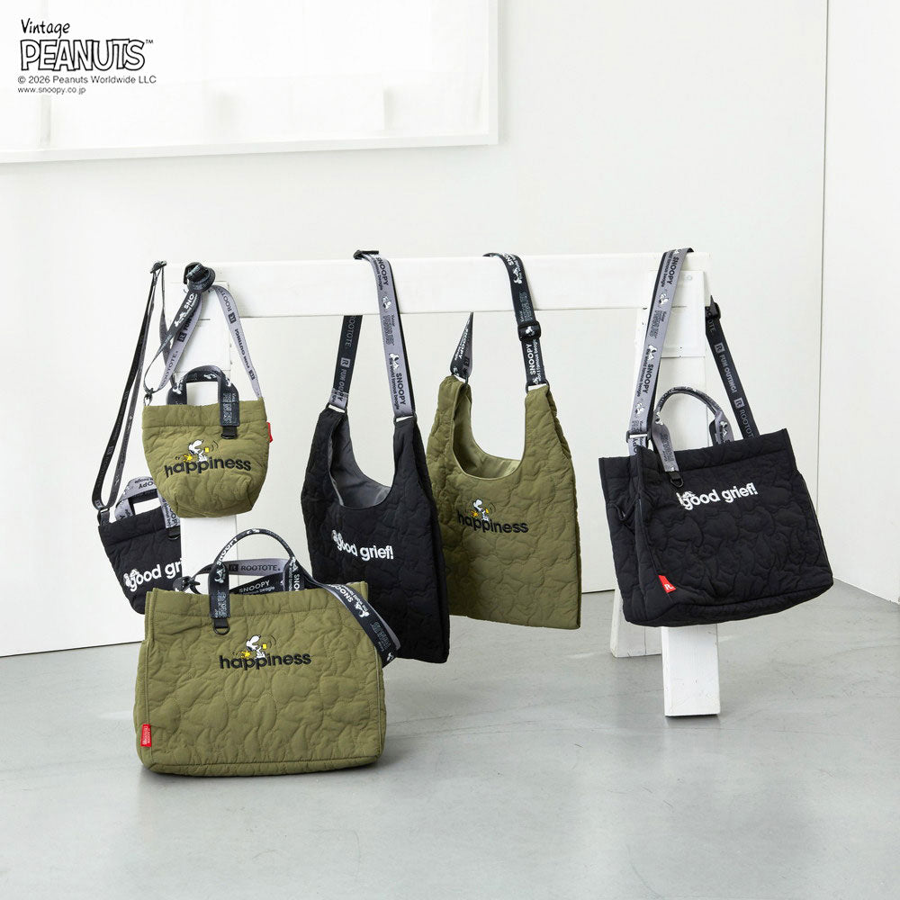 ROOTOTE / PEANUTS スヌーピー キルティング2WAYミニトートバッグ