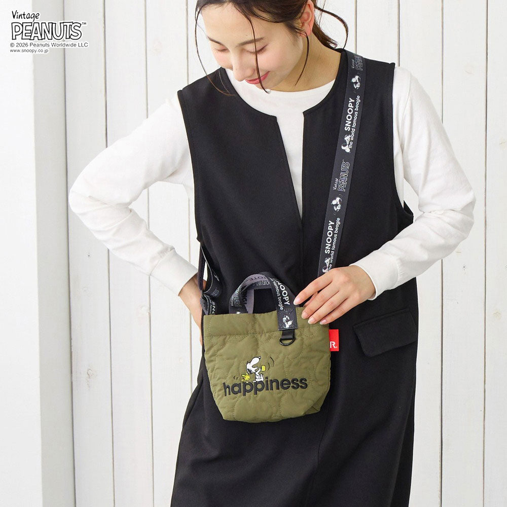 ROOTOTE / PEANUTS スヌーピー キルティング2WAYミニトートバッグ