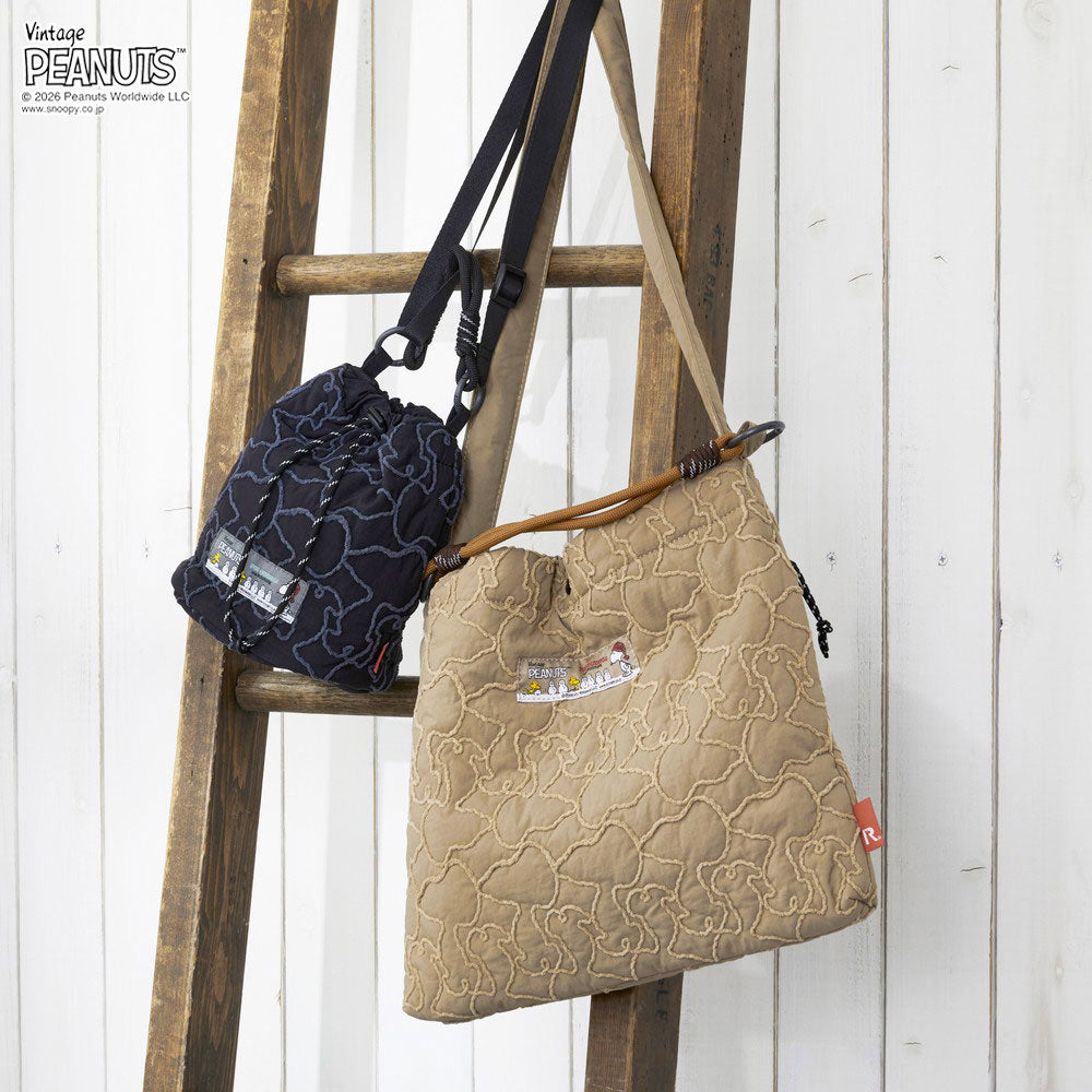 ROOTOTE / PEANUTS スヌーピー ベビールー キルティング2WAY巾着