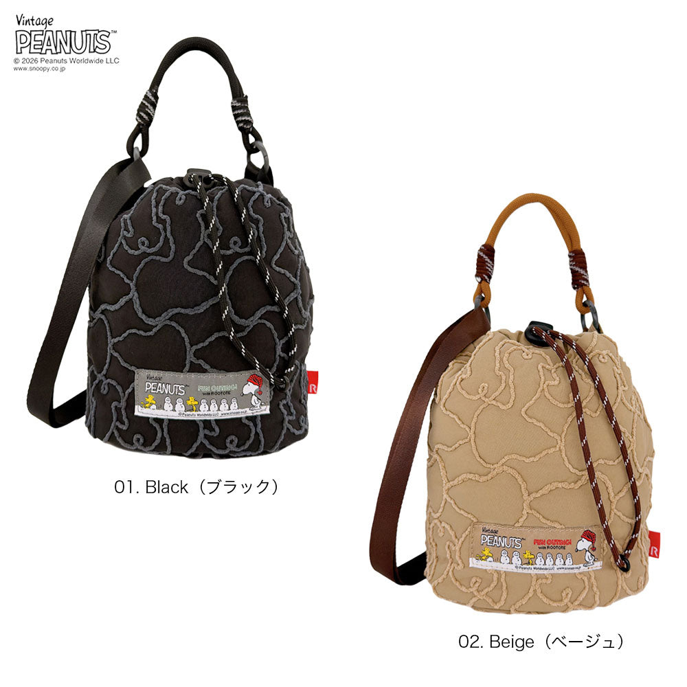 ROOTOTE / PEANUTS スヌーピー ベビールー キルティング2WAY巾着