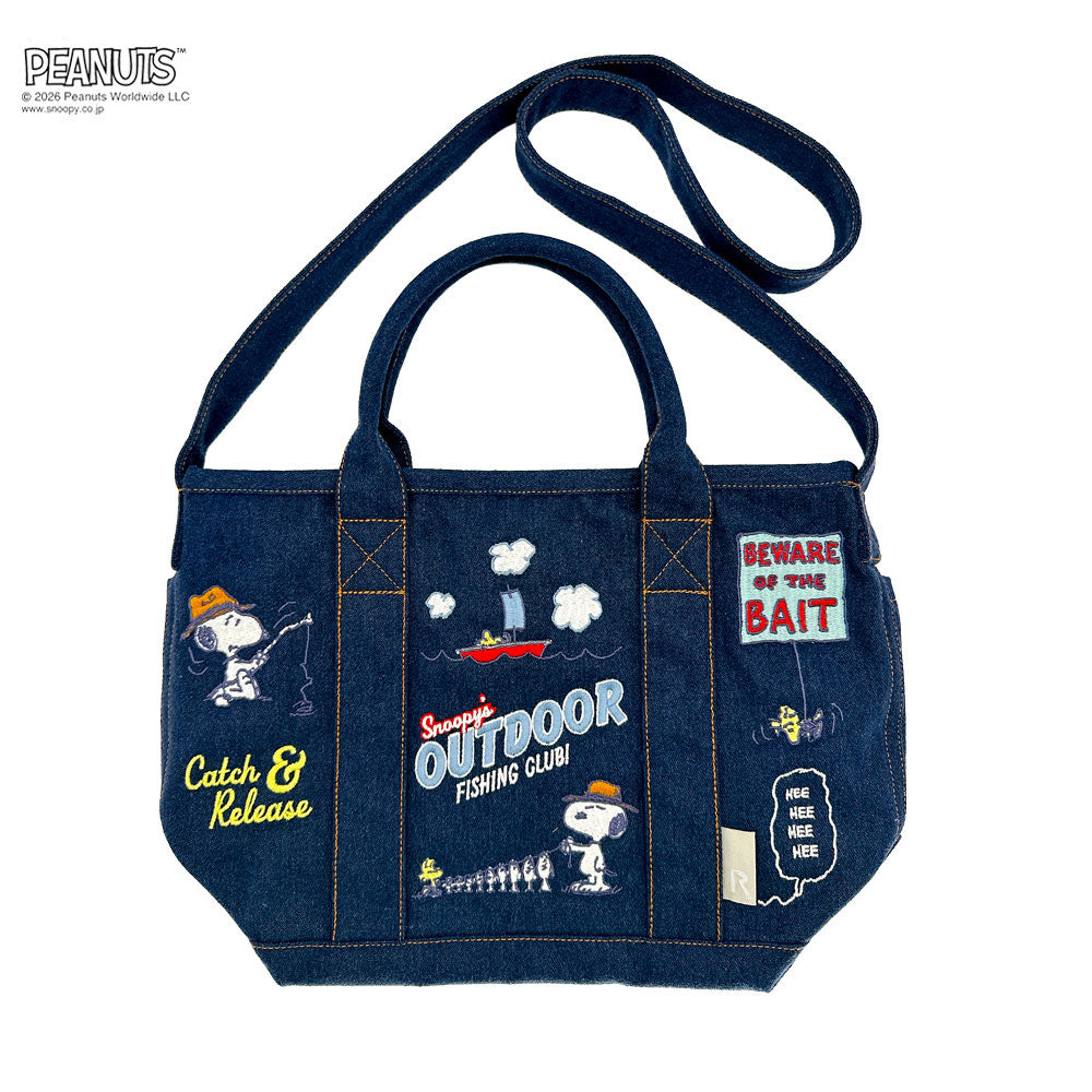 スヌーピー トートバッグ 2way ショルダーバッグ 刺繍 リサイクル