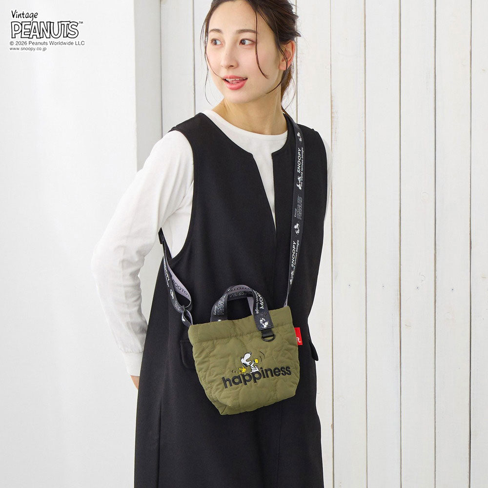ROOTOTE / PEANUTS スヌーピー キルティング2WAYミニトートバッグ