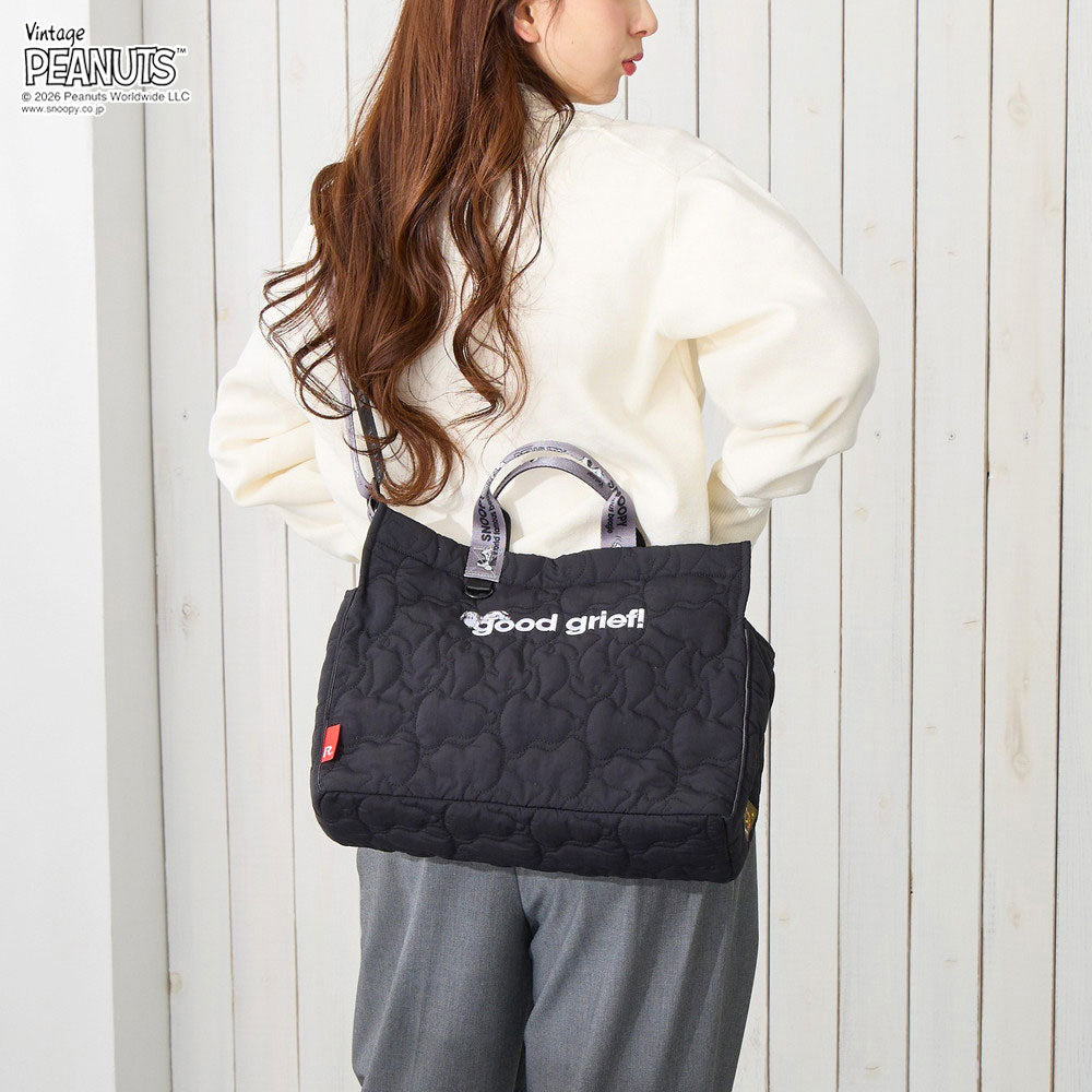 ROOTOTE / PEANUTS スヌーピー キルティング2WAY A4収納トートバッグ